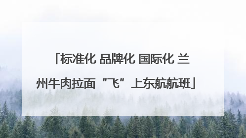 标准化 品牌化 国际化 兰州牛肉拉面“飞”上东航航班