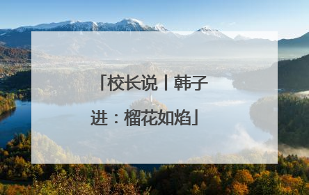 校长说丨韩子进：榴花如焰