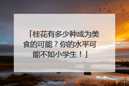 桂花有多少种成为美食的可能？你的水平可能不如小学生！