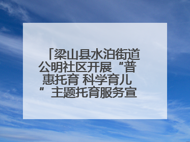 梁山县水泊街道公明社区开展“普惠托育 科学育儿”主题托育服务宣传活动
