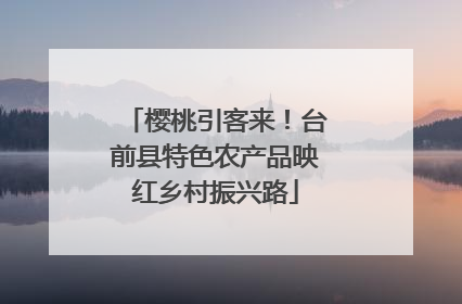 樱桃引客来！台前县特色农产品映红乡村振兴路