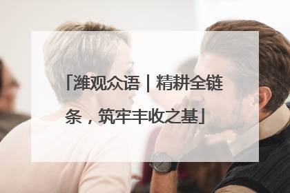 潍观众语｜精耕全链条，筑牢丰收之基