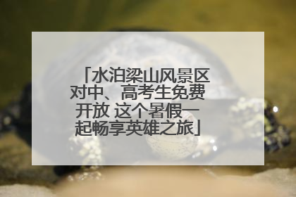 水泊梁山风景区对中、高考生免费开放 这个暑假一起畅享英雄之旅