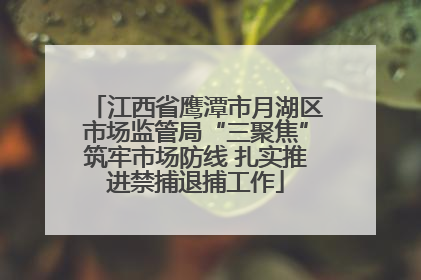 江西省鹰潭市月湖区市场监管局“三聚焦”筑牢市场防线 扎实推进禁捕退捕工作