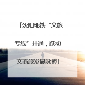 沈阳地铁“文旅专线”开通，跃动文商旅发展脉搏