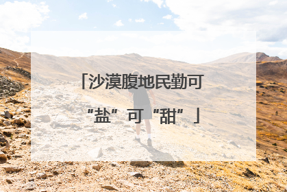 沙漠腹地民勤可“盐”可“甜”
