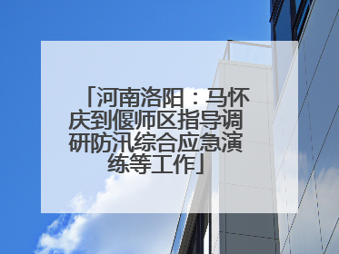 河南洛阳：马怀庆到偃师区指导调研防汛综合应急演练等工作