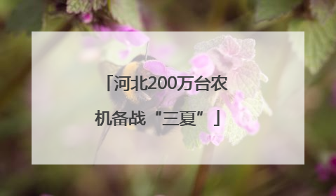 河北200万台农机备战“三夏”