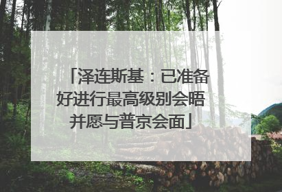 泽连斯基：已准备好进行最高级别会晤并愿与普京会面
