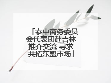 泰中商务委员会代表团赴吉林推介交流 寻求共拓东盟市场