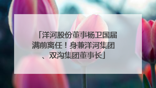 洋河股份董事杨卫国届满前离任！身兼洋河集团、双沟集团董事长