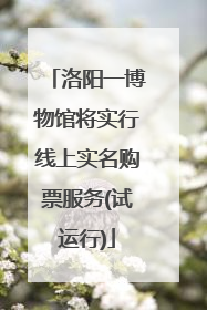 洛阳一博物馆将实行线上实名购票服务(试运行)