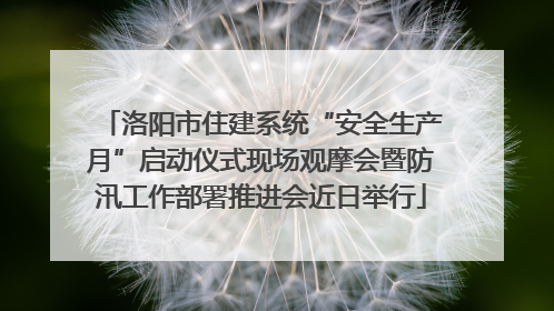 洛阳市住建系统“安全生产月”启动仪式现场观摩会暨防汛工作部署推进会近日举行