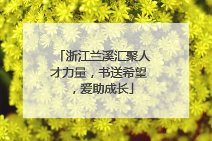 浙江兰溪汇聚人才力量，书送希望，爱助成长