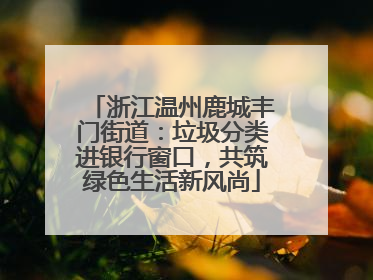 浙江温州鹿城丰门街道：垃圾分类进银行窗口，共筑绿色生活新风尚