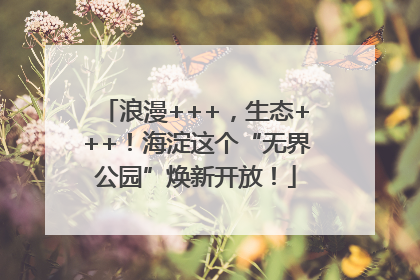 浪漫+++，生态+++！海淀这个“无界公园”焕新开放！