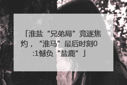 淮盐“兄弟局”竞逐焦灼，“淮马”最后时刻0:1憾负“盐鹿”