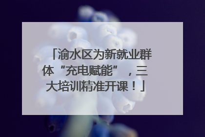 渝水区为新就业群体“充电赋能”，三大培训精准开课！