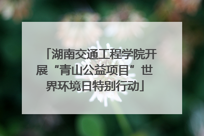 湖南交通工程学院开展“青山公益项目”世界环境日特别行动