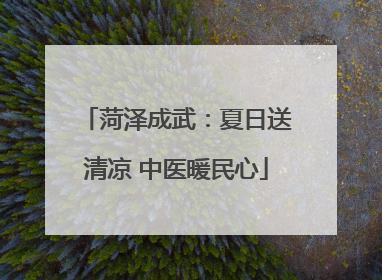 菏泽成武：夏日送清凉 中医暖民心
