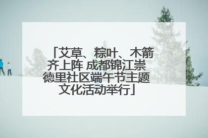 艾草、粽叶、木箭齐上阵 成都锦江崇德里社区端午节主题文化活动举行