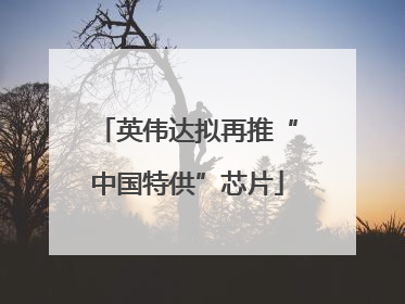 英伟达拟再推“中国特供”芯片