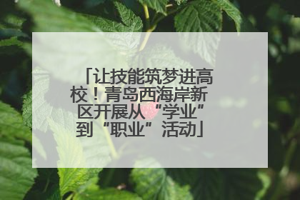 让技能筑梦进高校！青岛西海岸新区开展从“学业”到“职业”活动
