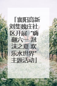襄阳高新刘集魏庄社区开展“嗨翻六一 泡沫之夏 欢乐水世界”主题活动