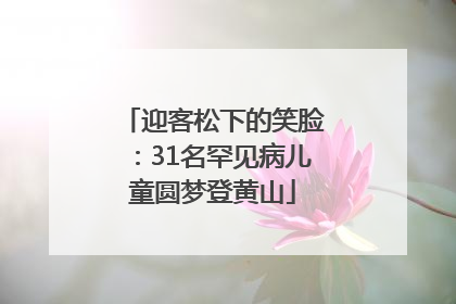 迎客松下的笑脸：31名罕见病儿童圆梦登黄山