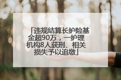 违规结算长护险基金超90万，一护理机构8人获刑、相关损失予以追缴