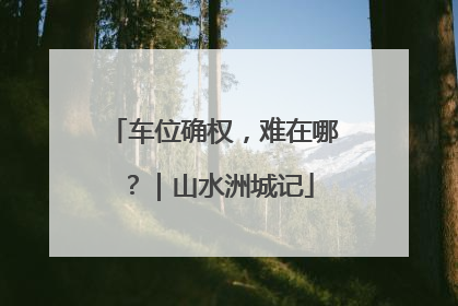 车位确权，难在哪？｜山水洲城记