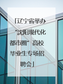 辽宁省举办“沈阳现代化都市圈”高校毕业生专场招聘会