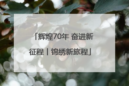 辉煌70年 奋进新征程丨锦绣新旅程
