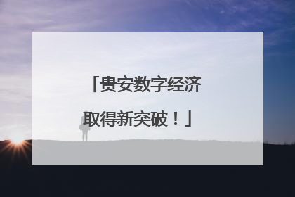 贵安数字经济取得新突破！