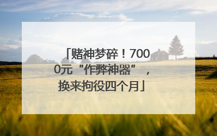 赌神梦碎！7000元“作弊神器”，换来拘役四个月
