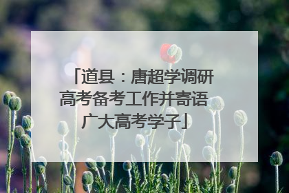 道县：唐超学调研高考备考工作并寄语广大高考学子