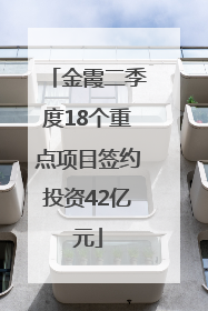 金霞二季度18个重点项目签约投资42亿元