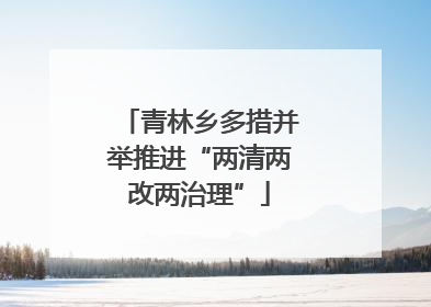 青林乡多措并举推进“两清两改两治理”