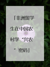 非洲留学生在中国农村学“兴农”密码