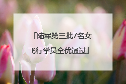 陆军第三批7名女飞行学员全优通过