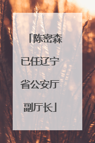 陈密森已任辽宁省公安厅副厅长