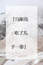 马斯克：吃了儿子一拳