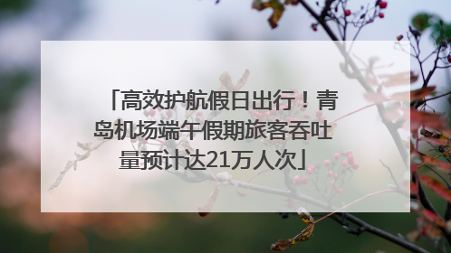 高效护航假日出行！青岛机场端午假期旅客吞吐量预计达21万人次