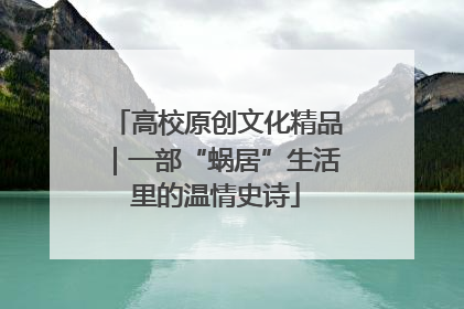 高校原创文化精品｜一部“蜗居”生活里的温情史诗