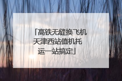 高铁无缝换飞机 天津西站值机托运一站搞定