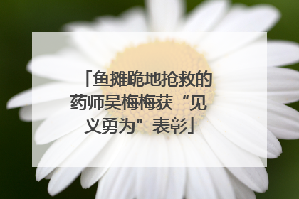 鱼摊跪地抢救的药师吴梅梅获“见义勇为”表彰