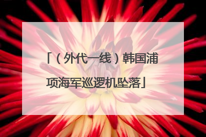 （外代一线）韩国浦项海军巡逻机坠落
