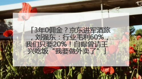 3年0佣金？京东进军酒旅，刘强东：行业毛利60%，我们只要20%！自曝曾请王兴吃饭“我要做外卖了”
