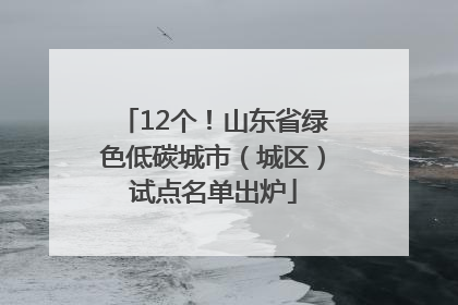 12个！山东省绿色低碳城市（城区）试点名单出炉