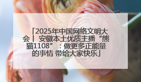 2025年中国网络文明大会丨 安徽本土优质主播“熊猫1108”：做更多正能量的事情 带给大家快乐